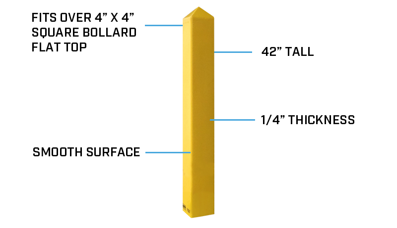 Square bollard cover image and dimensions