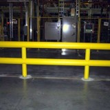 Yellow plastic sleeved steel pipe two-line standard guardrail