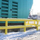 Two line heavy-duty guardrail outdoors