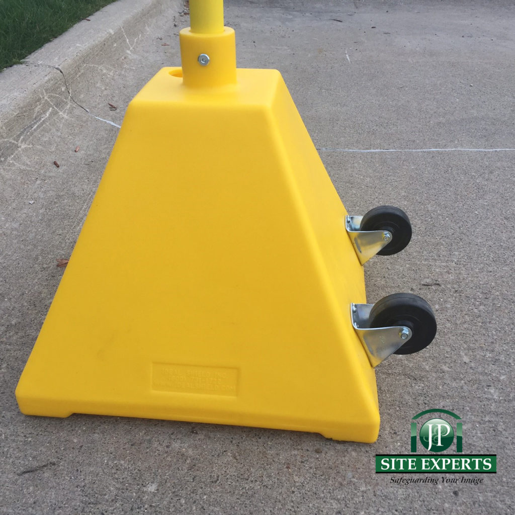 Ideal Shield Portable Pyramid Sign Base with Sign Post Standing at 89 