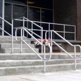 Aluminum handrail down stairs
