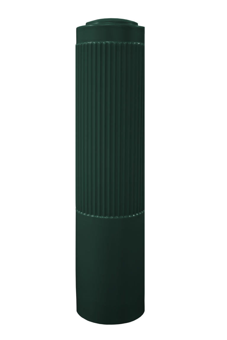 Forest Green Ribbed Decorative Bollard Cover
