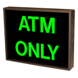 Green ATM Only lighted sign