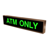 Green ATM Only horizontal lighted sign