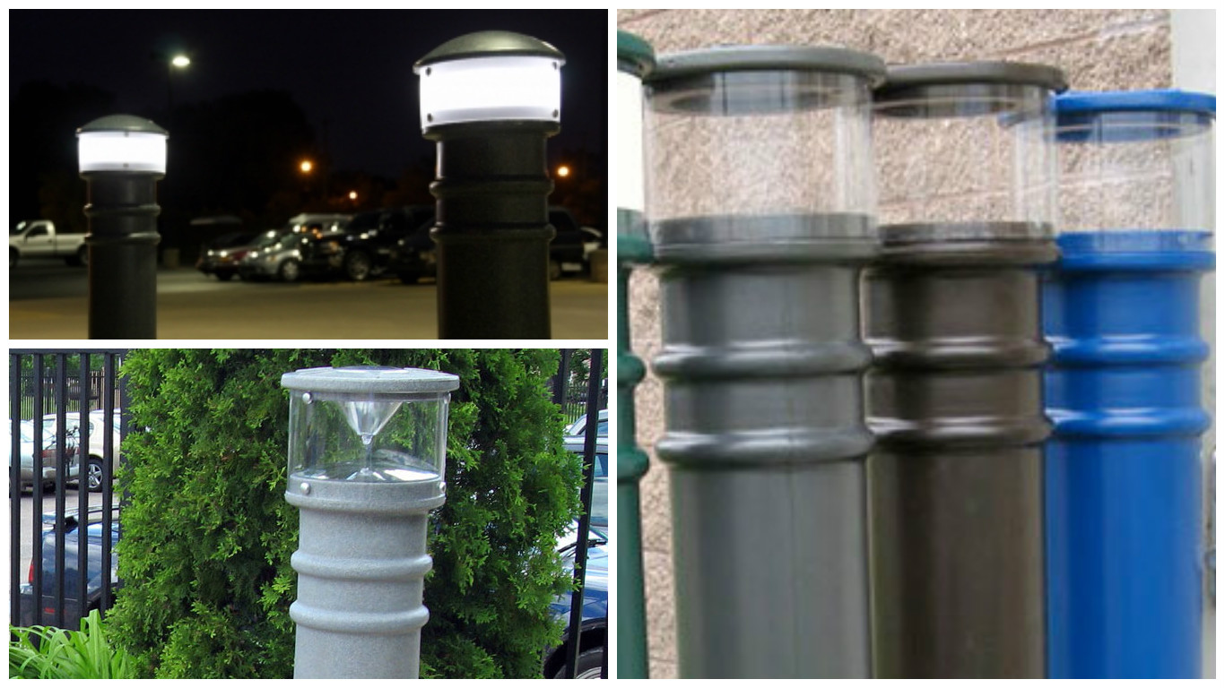 lighted bollard covers collage